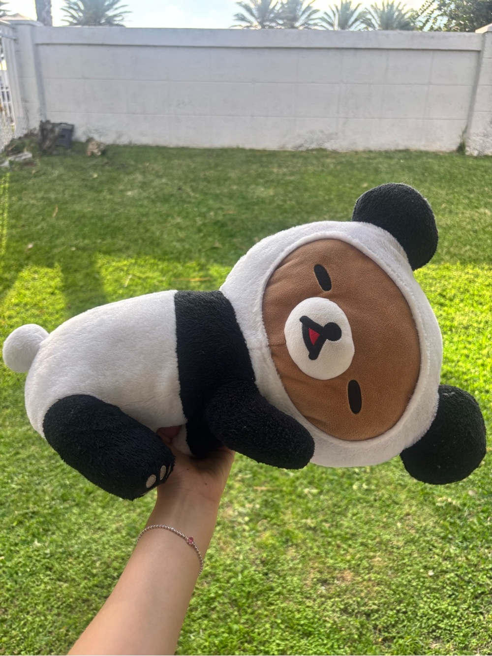 Rilakkuma Plush Panda Bear Stuffed Toy - Black & White